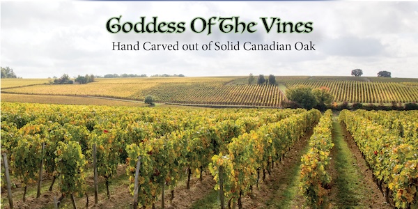 Goddess Of The Vines hand carved art